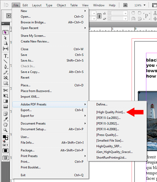 InDesign High Quality Print Export